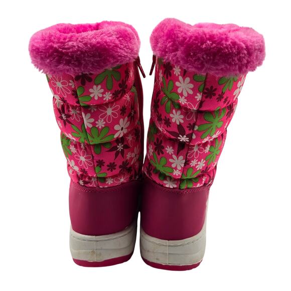 Jands Girl's Pink Fur Insulated Water Resistant Snow Rain Winter Boots Shoes - Picture 3 of 5